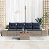 vidaXL Garden Sofa Set with Cushion 5 pcs Grey Poly rattan
