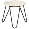 vidaXL Coffee Table White 40x40x40 cm Real Stone with Marble Texture