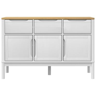 vidaXL Sideboard FLORO White 114x43x74 cm Solid Wood Pine