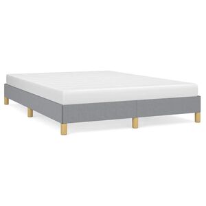 vidaXL Bed Frame without Mattress Light Grey 137x190 cm Full Fabric