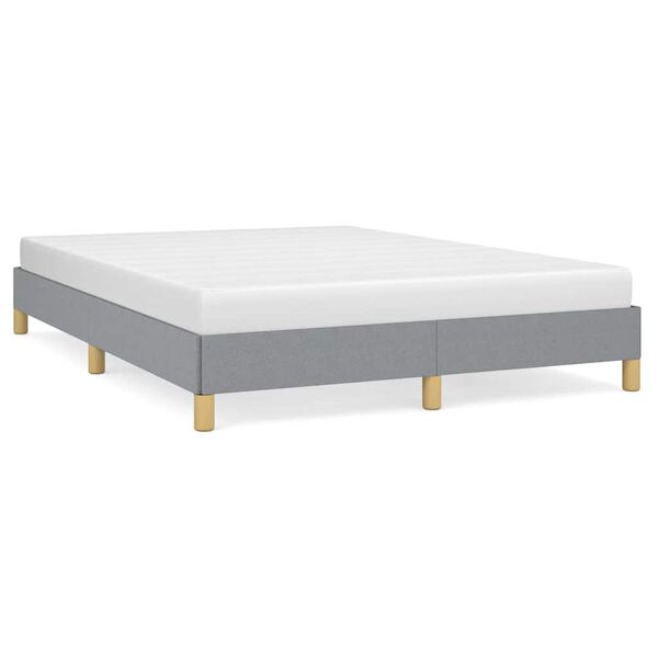 vidaXL Bed Frame without Mattress Light Grey 137x190 cm Full Fabric