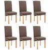 vidaXL Dining Chairs 6 pcs Brown Fabric