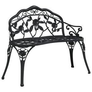vidaXL Garden Bench 100 cm Cast Aluminium Black