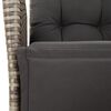 vidaXL 7 Piece Garden Dining Set with Cushions Grey Poly Rattan