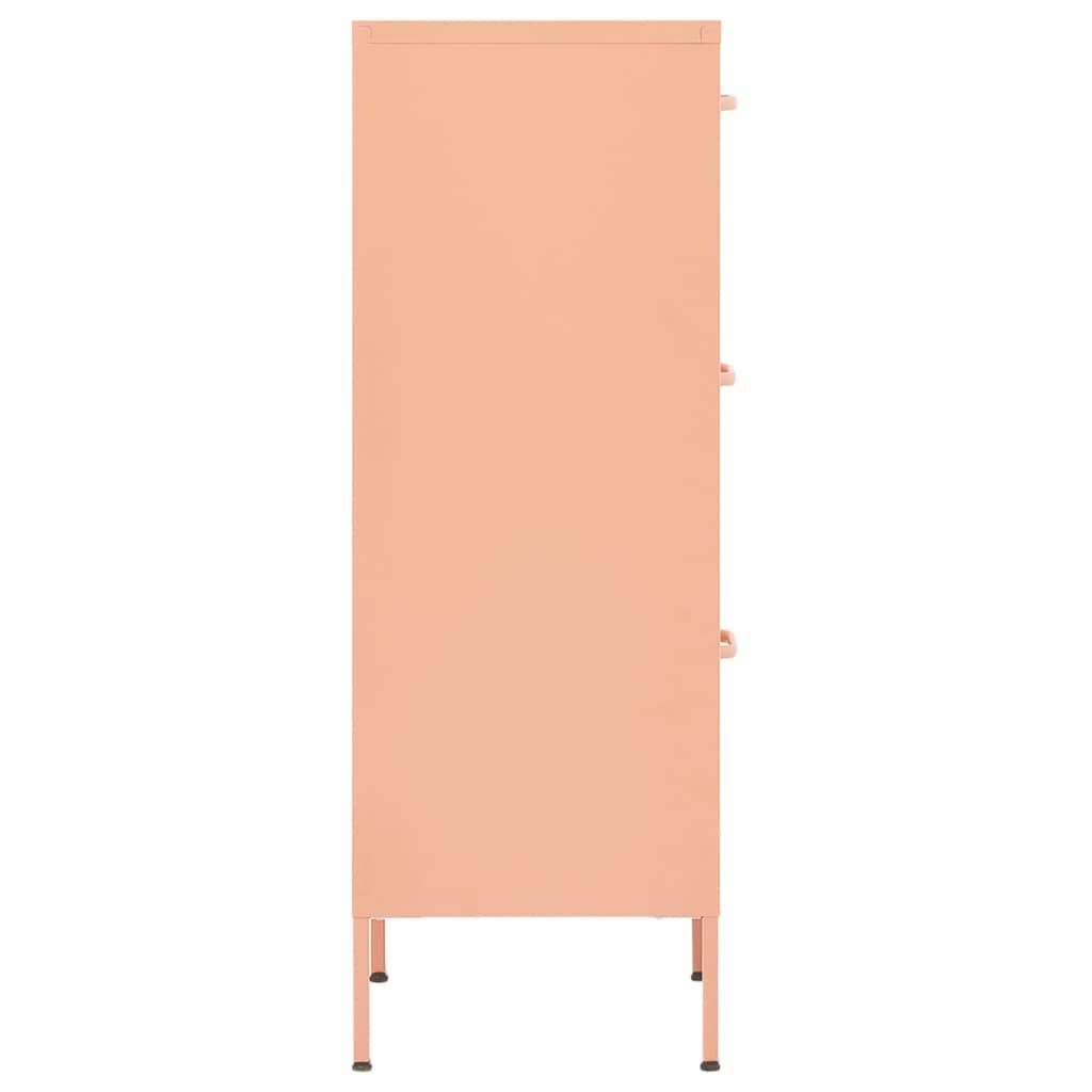 vidaXL Storage Cabinet Pink 42.5x35x101.5 cm Steel