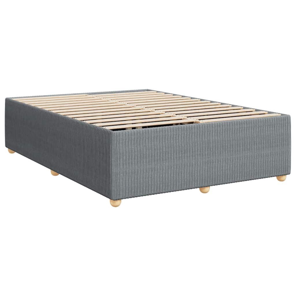 vidaXL Box Spring Bed with Mattress Light Grey Queen Fabric