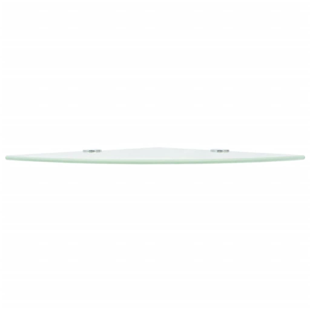 vidaXL Corner Shelf with Chrome Supports Glass White 25x25 cm