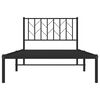 vidaXL Metal Bed Frame without Mattress with Headboard Black 100x200cm