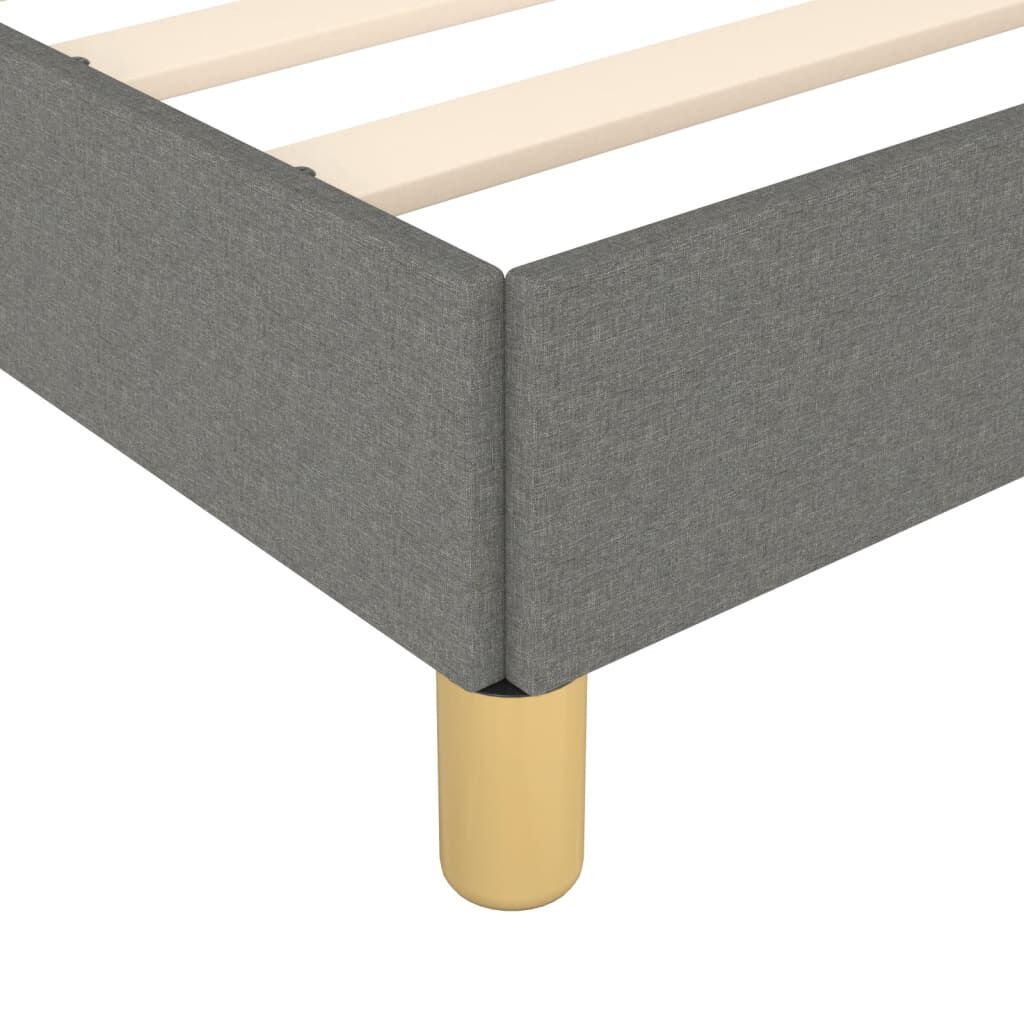 vidaXL Bed Frame without Mattress Dark Grey 137x190 cm Full Fabric