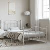vidaXL Metal Bed Frame without Mattress with Footboard White 100x200cm