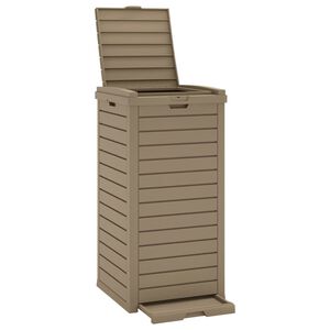 vidaXL Outdoor Garbage Bin Light Brown 41x41x86 cm Polypropylene