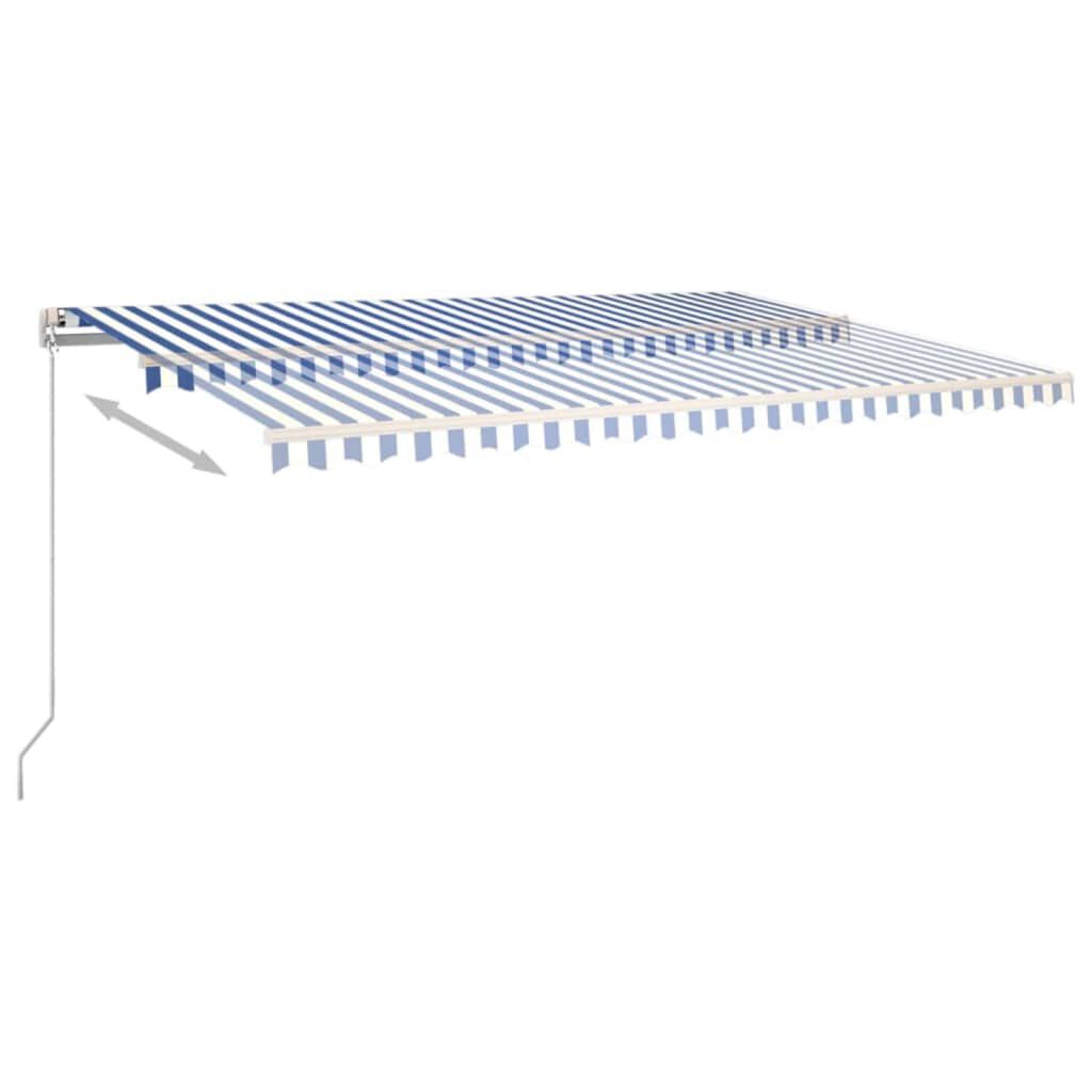 vidaXL Manual Retractable Awning 500x300 cm Blue and White