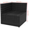 vidaXL 5 Piece Garden Lounge Set with Cushions Poly Rattan Black
