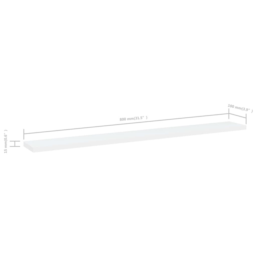 vidaXL Bookshelf Boards 8 pcs White 80x10x1.5 cm Engineered Wood