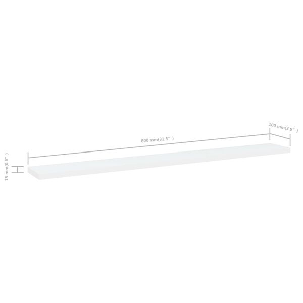 vidaXL Bookshelf Boards 8 pcs White 80x10x1.5 cm Engineered Wood