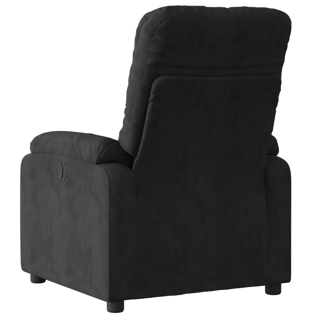 vidaXL Massage Recliner Chair Black Microfibre Fabric