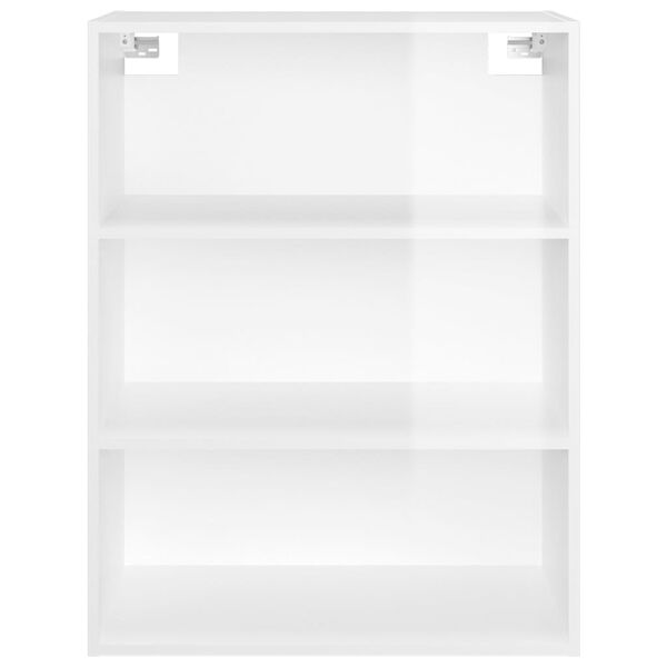 vidaXL Hanging Wall Cabinet High Gloss White 69.5x32.5x90 cm