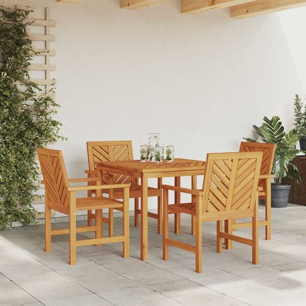 vidaXL Garden Dining Set 5 pcs Brown 90 x 90 x 74 cm Solid acacia wood