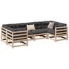 vidaXL 6 Piece Garden Sofa Set with Cushions Solid Wood Pine