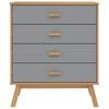 vidaXL Drawer Cabinet OLDEN Grey and Brown Solid Wood Pine
