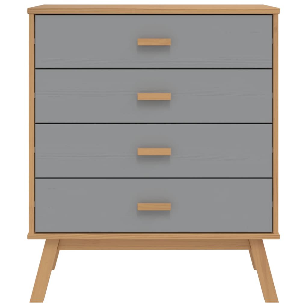 vidaXL Drawer Cabinet OLDEN Grey and Brown Solid Wood Pine