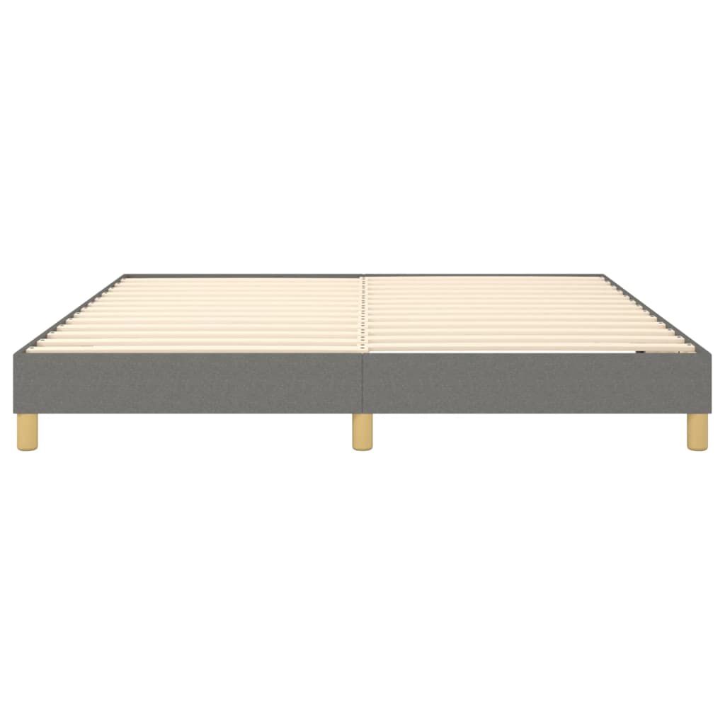 vidaXL Bed Frame without Mattress Dark Grey King Fabric (US Only)