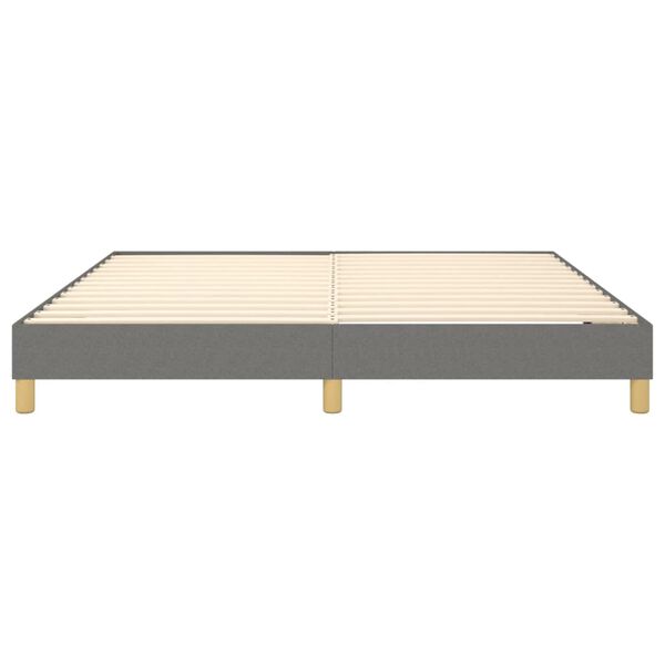 vidaXL Bed Frame without Mattress Dark Grey King Fabric (US Only)
