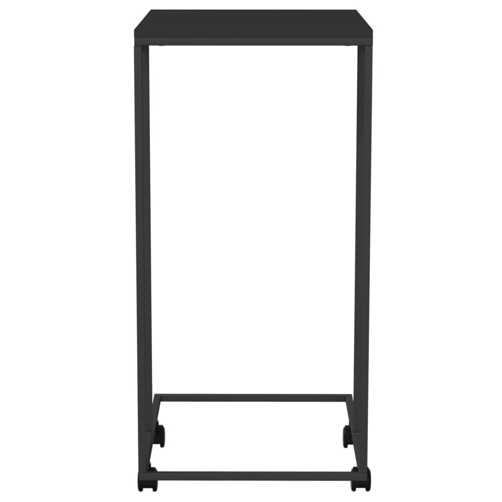 vidaXL Side Table with Wheels Black 40x30x63.5 cm Engineered Wood