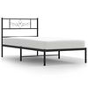 vidaXL Metal Bed Frame without Mattress with Headboard Black 100x190cm