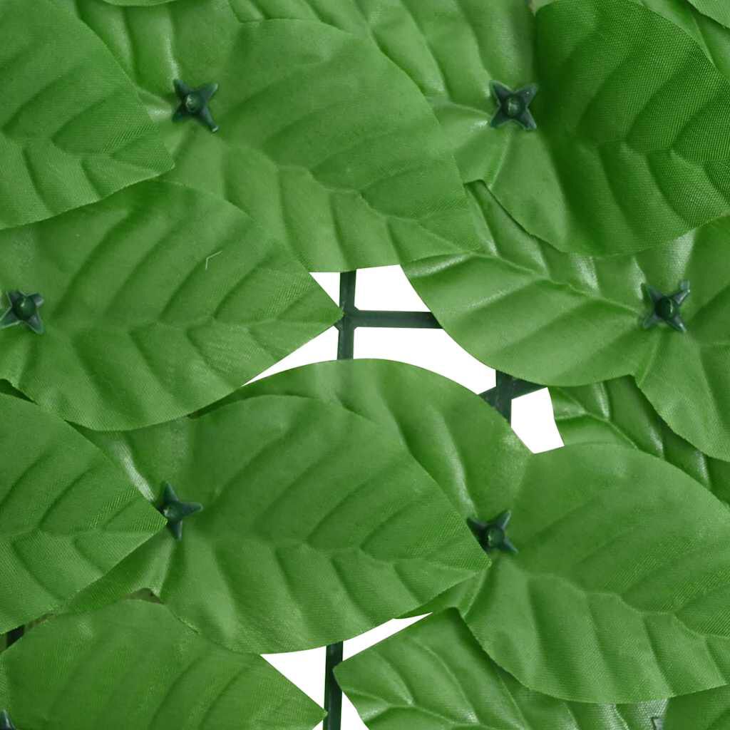 vidaXL Balcony Screen with Green Leaves 300x100 cm