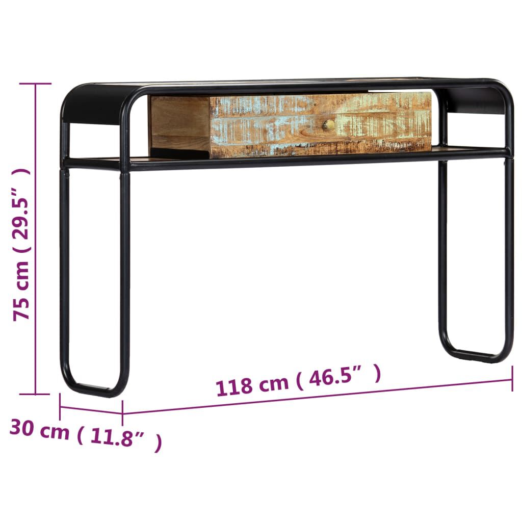 vidaXL Console Table 118x30x75 cm Solid Reclaimed Wood