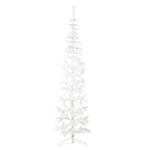 vidaXL Slim Artificial Half Christmas Tree with Stand White 210 cm