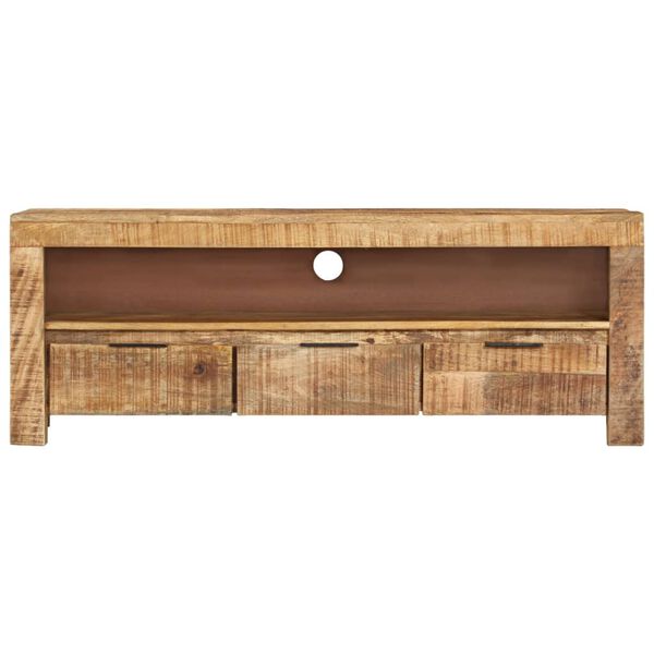 vidaXL TV Cabinet 110x30x40 cm Rough Mango Wood