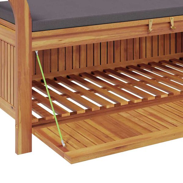 vidaXL Garden Storage Bench with Cushion 126 cm Solid Wood Acacia