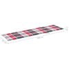 vidaXL Sun Loungers 2 pcs with Red Check Pattern Cushion Solid Teak Wood