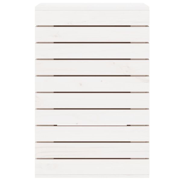 vidaXL Laundry Basket White 44x44x66 cm Solid Wood Pine