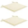 vidaXL Garden Chairs 2 pcs with Cream Cushions Solid Teak Wood