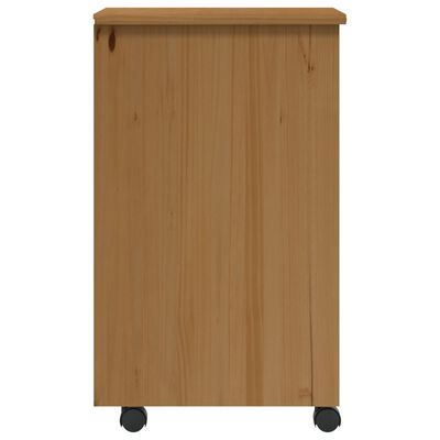 vidaXL Rolling Cabinet with Drawers MOSS Honey Brown Solid Wood Pine