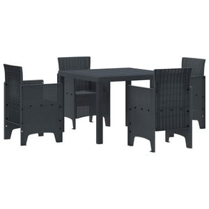 vidaXL Garden Dining Set 5 pcs Anthracite Polypropylene