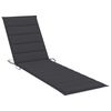 vidaXL Sun Lounger with Anthracite Cushion Solid Teak Wood