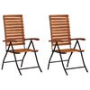 vidaXL 2 pcs Reclining Folding Chairs Solid Acacia Wood