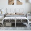 vidaXL Metal Bed Frame without Mattress with Footboard White 150x200cm