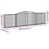 vidaXL Arched Gabion Baskets 2 pcs 400x30x100/120 cm Galvanised Iron