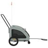 vidaXL Pet Bike Trailer Grey Oxford Fabric and Iron