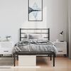 vidaXL Metal Bed Frame without Mattress with Headboard Black 100x200cm
