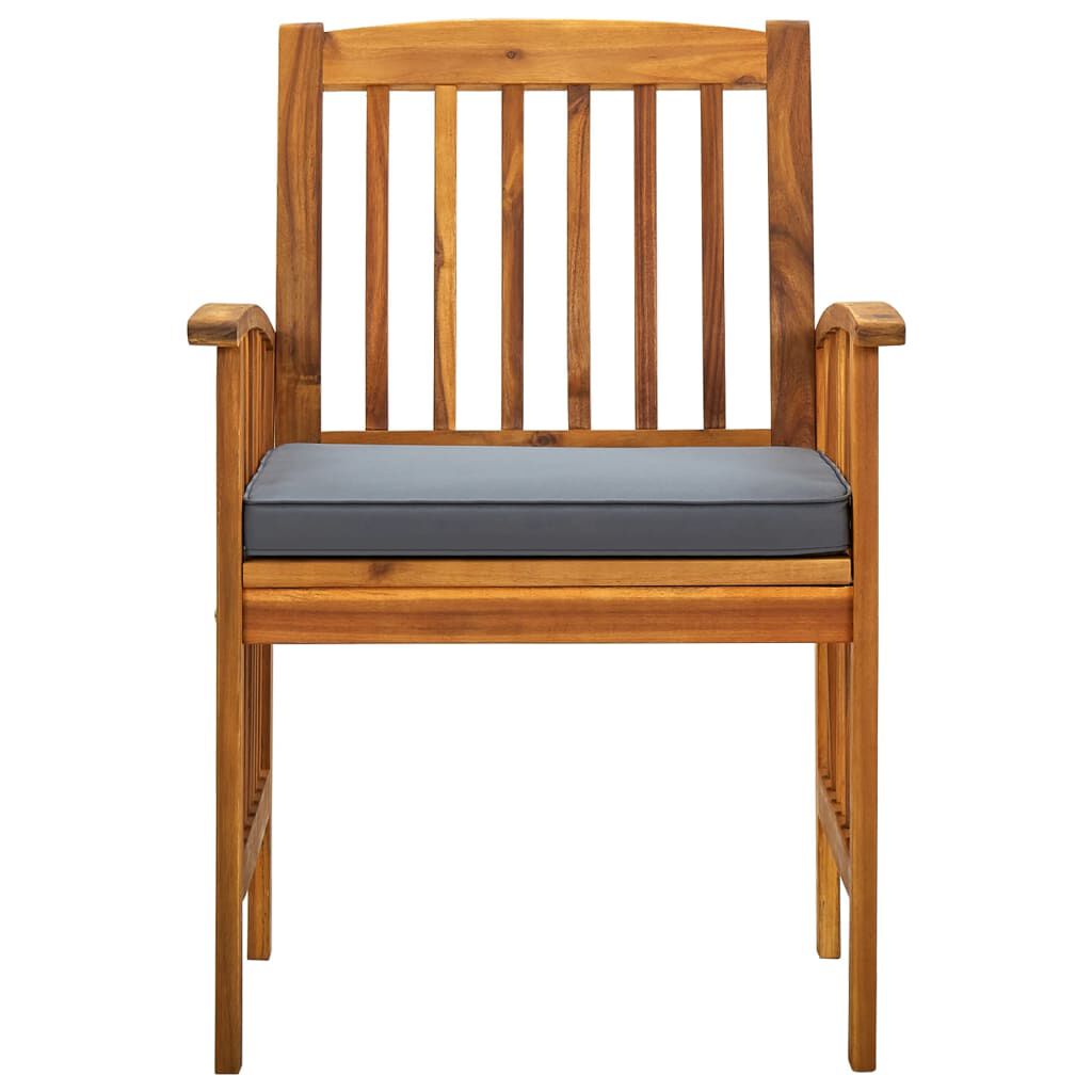 vidaXL Garden Dining Chairs 3 pcs with Cushions Solid Acacia Wood