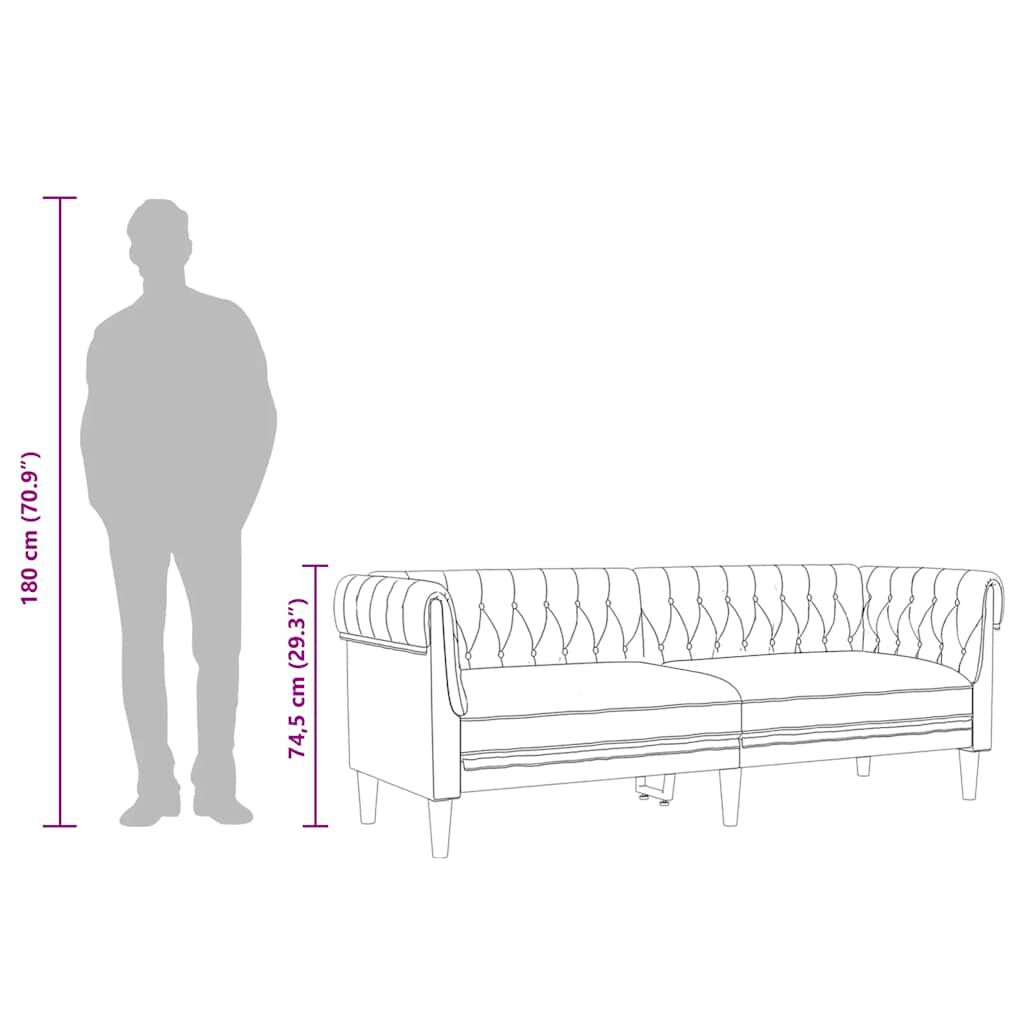 vidaXL Chesterfield Sofa 3-Seater Dark Green Fabric