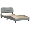vidaXL Bed Frame without Mattress "Hvar" Light Grey 100x203 cm Fabric