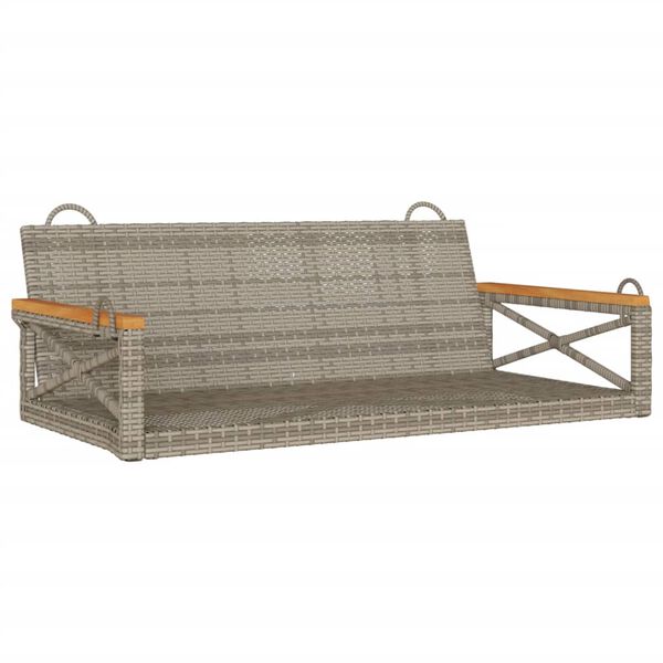 vidaXL Swing Bench Grey 109x62x40 cm Poly Rattan