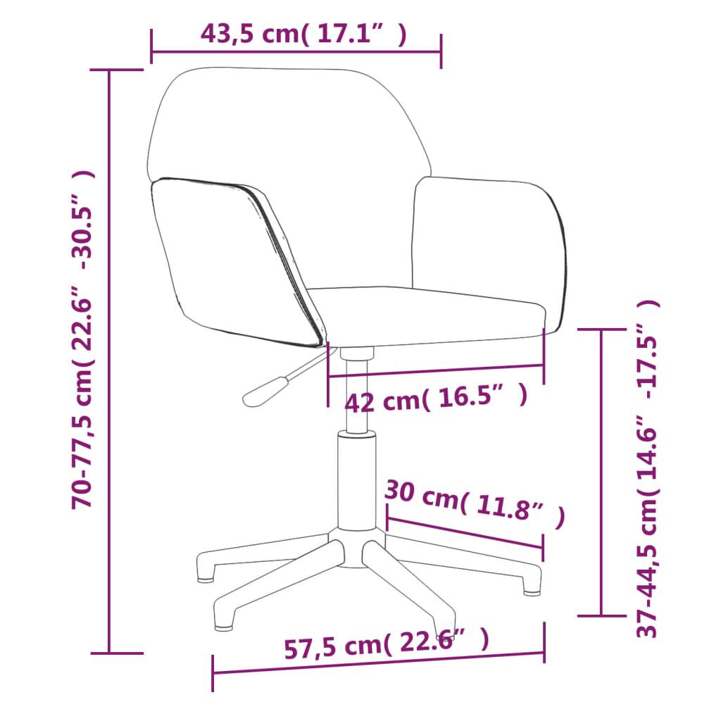 vidaXL Swivel Dining Chairs 2 pcs Black Fabric